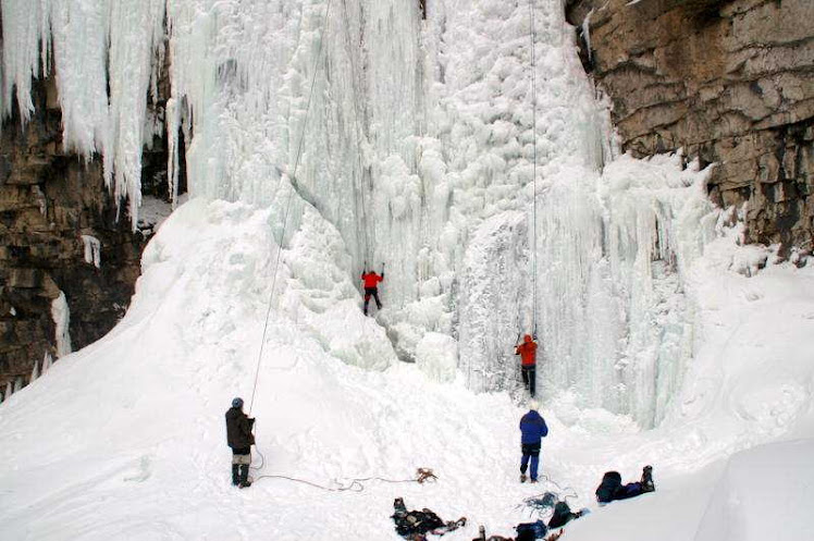 Ice climbing at Eugenia Falls