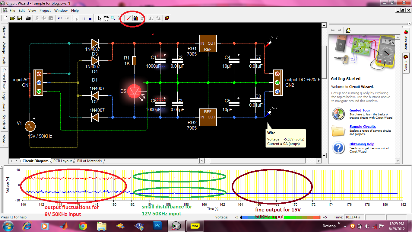 graph of current using circuit wizard 2 graph of current using circuit wizard 2