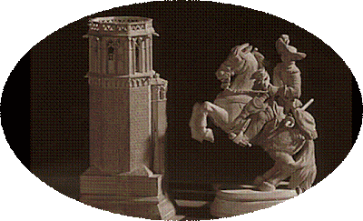 Torre y caballo esculpidos por Manuel Tobella
