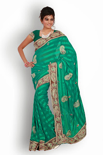Resham Patti butta worked green color sari-14 