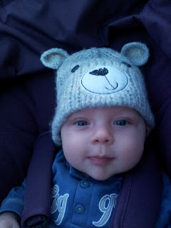 Gorgeous smile, baby boy, bear hat