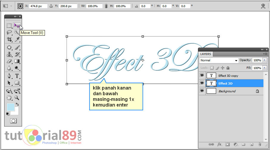 Cara mudah membuat tulisan 3D di Photoshop