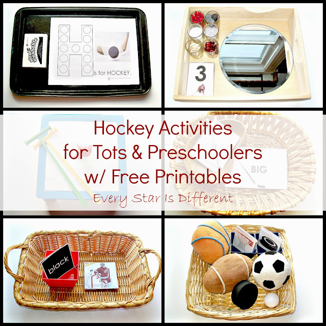 Hockey Activities for Tots and Preschoolers with Free Printables