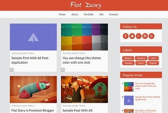Flat Diary Responsive Blogger Free Download 