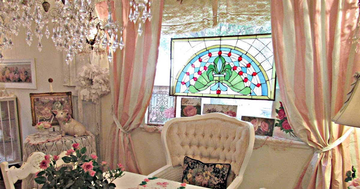 Penny's Vintage Home Pink and White Striped Curtains