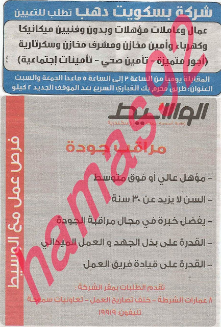 وظائف خالية من جريدة الوسيط الاسكندرية الثلاثاء 01-10-2013 %D9%88+%D8%B3+%D8%B3+5