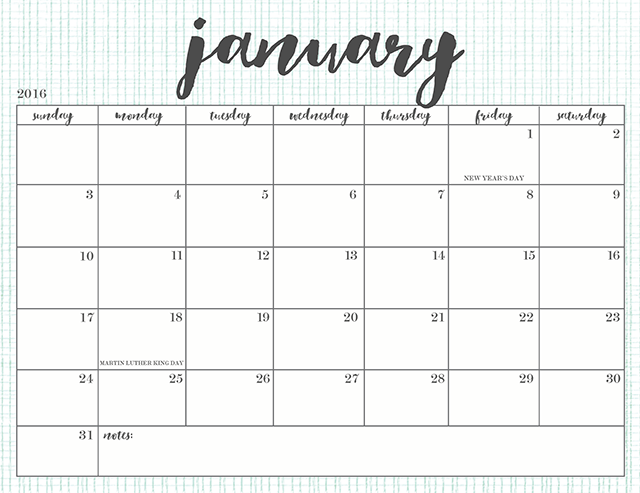 FREE PRINTABLE 2016 CALENDARS - Oh So Lovely Blog