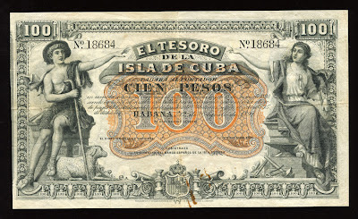 Cuba banknotes Pesos 100 Dollars US Treasury Note