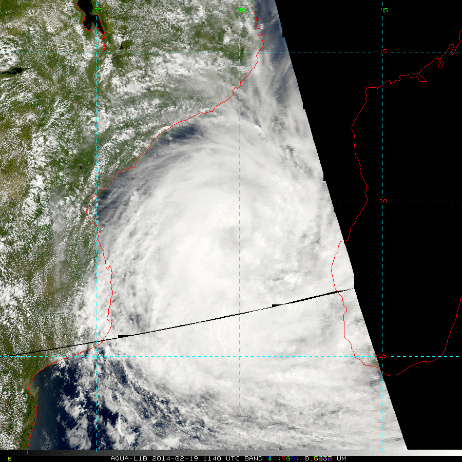 Image satellite de la forte tempête tropicale Guito