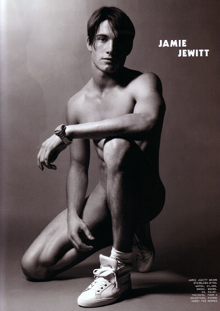 models, Jamie Jewitt, full frontal nude, underwear, black and white