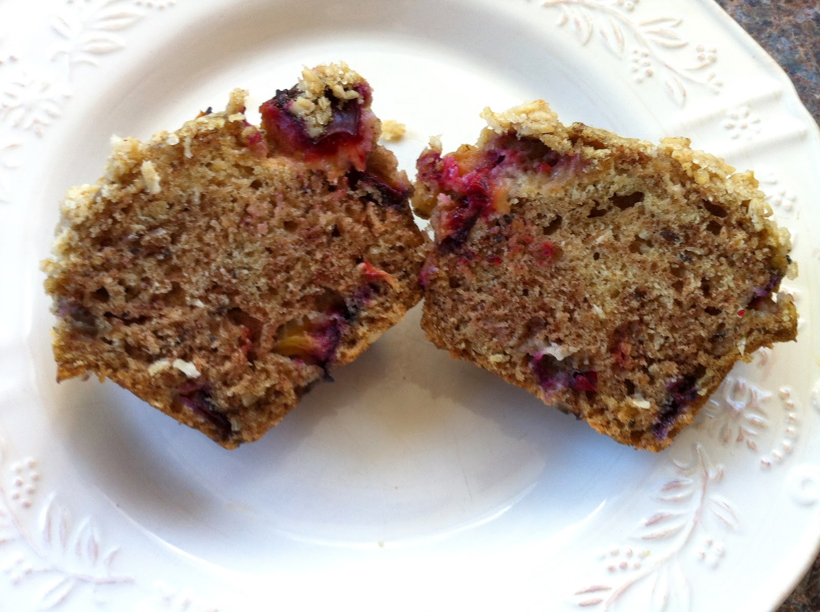 Kirsten's Kitchen of vegan creations Ginger spiced plum muffins