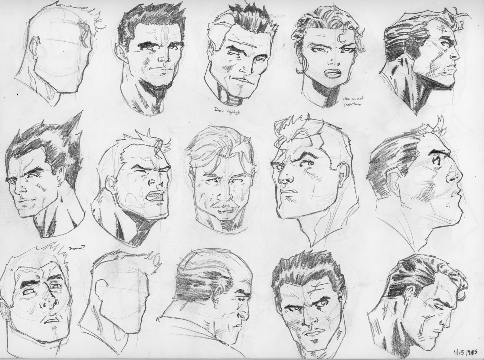Sketchbook of Gary Lyles Jr.: First 100 Heads Jim lee Style (Men)