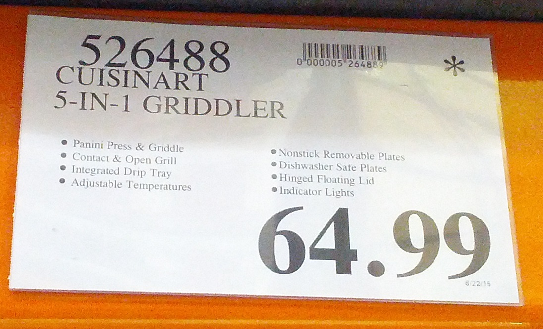 Cuisinart GRID8NPC 5in1 Griddler Gourmet Costco Weekender
