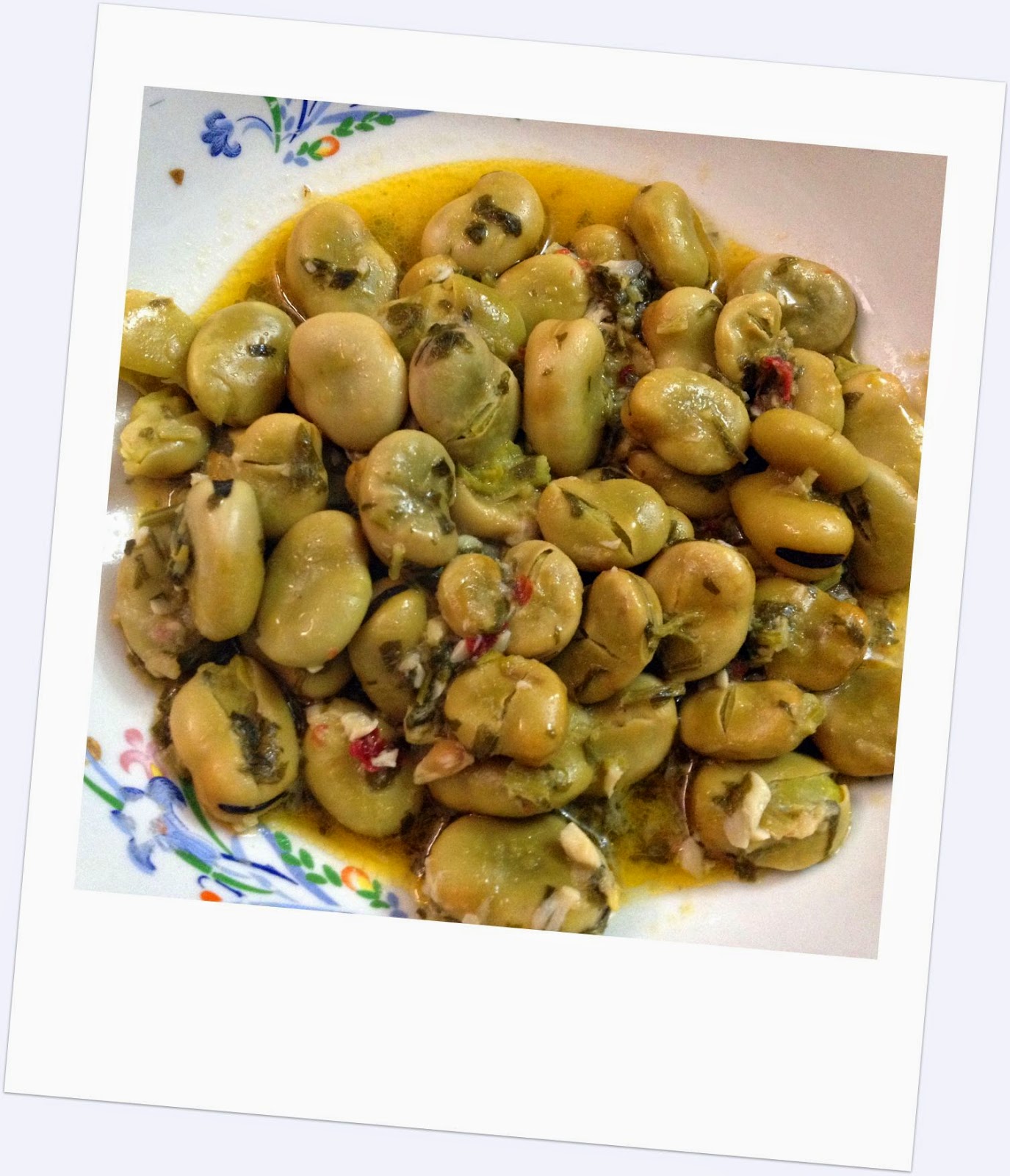 Moroccan broad/fava beans with Olive Oil Foul bezzeit Fleur d