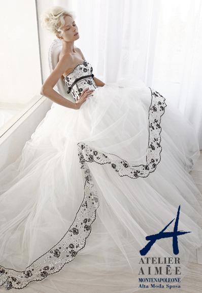 wedding dress 2011 collection. wedding dress with black lace