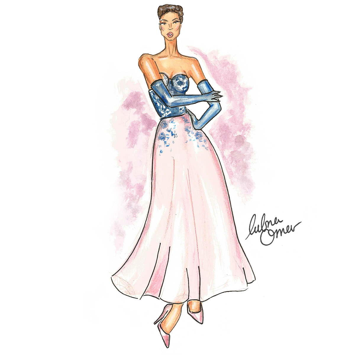 ralph and russo 2016 spring couture illustration by lubna omar