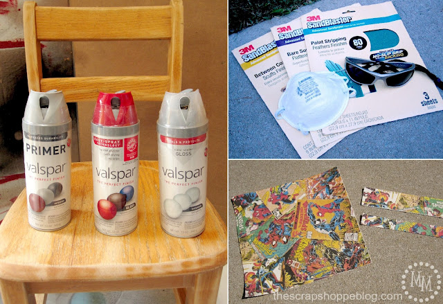 comic book chair makeover