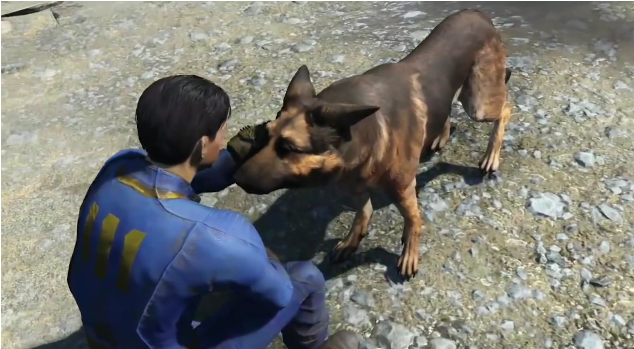 fallout 4 protagonist with dog companion