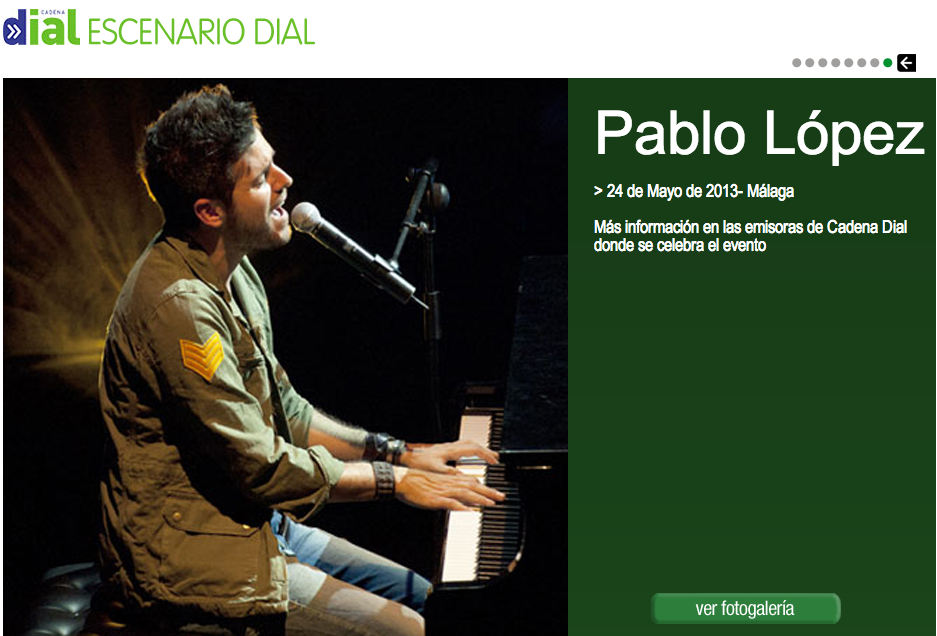 Club de fans oficial de Pablo López ESCENARIO DIAL MÁLAGA 24 DE MAYO