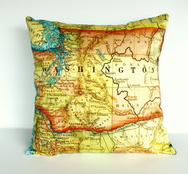 washington map on cushion