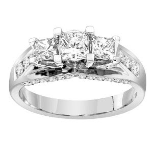 three stone diamond engagement rings