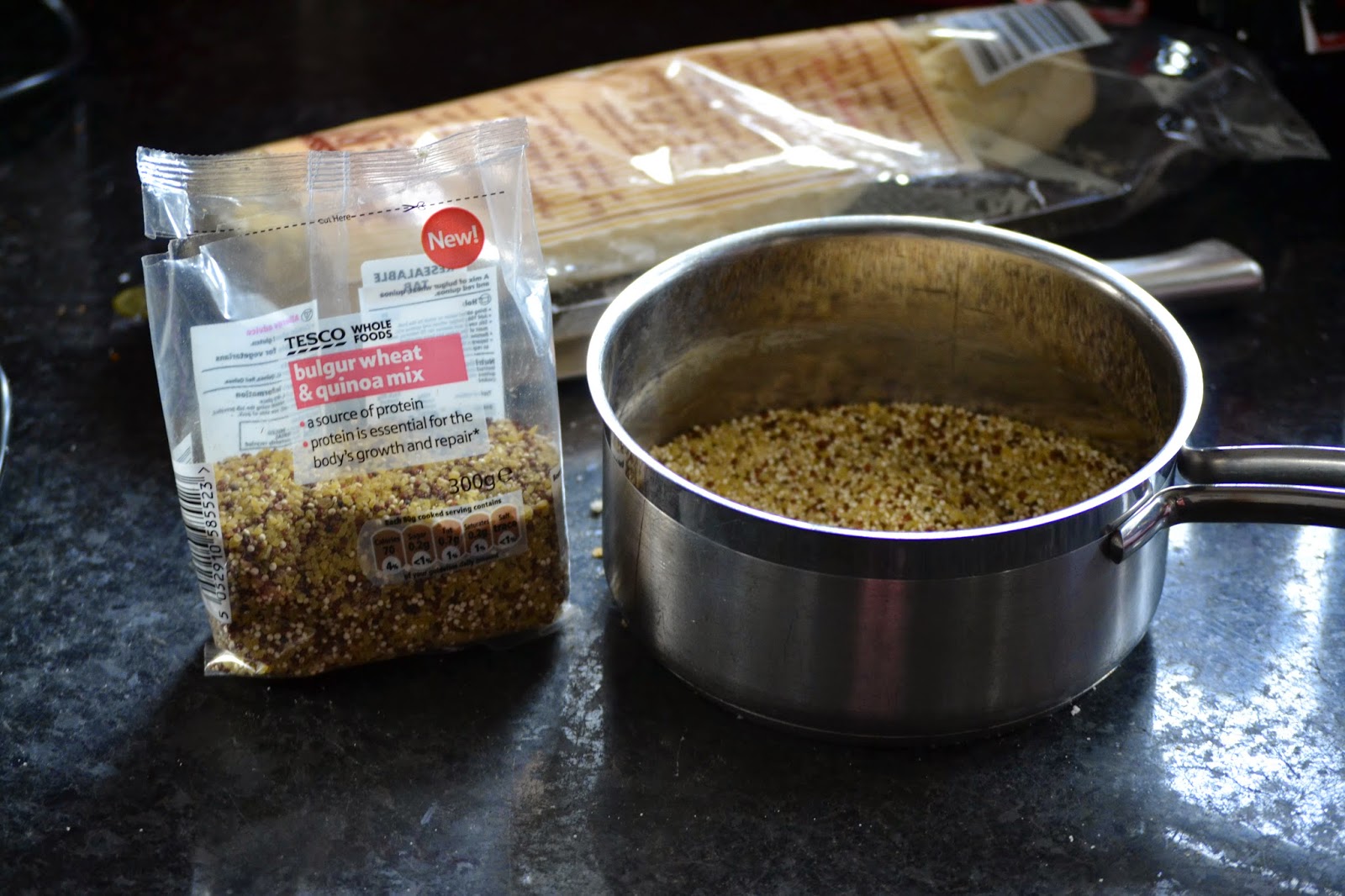 Chicken, bacon, quinoa and bulgar wheat bake recipe. UK Lifestyle