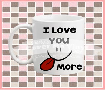 I love you more face mug