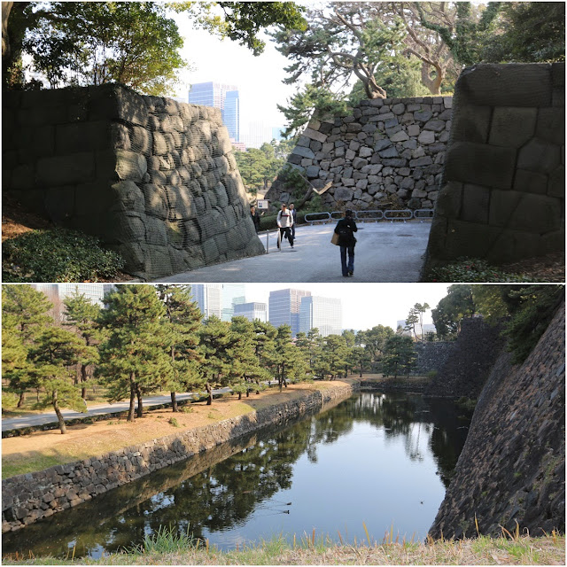Restoration Shiomi-zaka Slope used to connect Honmaru (inner citadel) to Ninomaru (second citadel) with embankment at Imperial Palace East Garden in Tokyo, Japan Restoration Shiomi-zaka Slope used to connect Honmaru (inner citadel) to Ninomaru (second citadel) with embankment at Imperial Palace East Garden in Tokyo, Japan