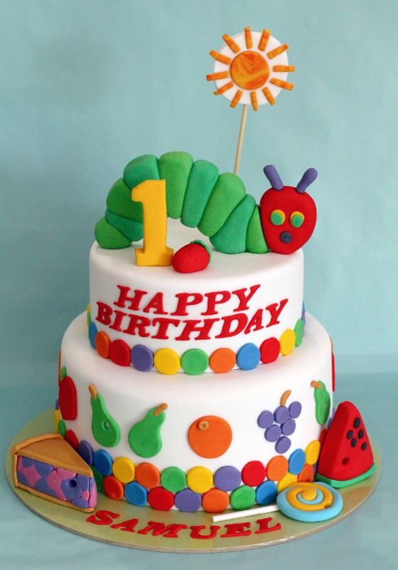 butter hearts sugar: Very Hungry Caterpillar Cake and Cookies