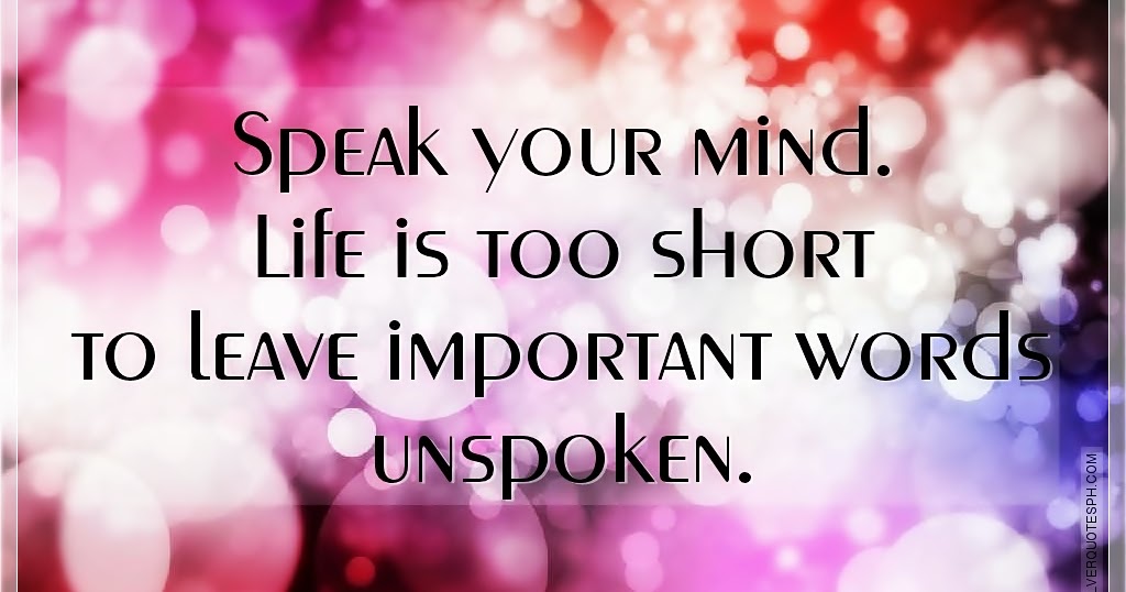 Speak Your Mind - SILVER QUOTES