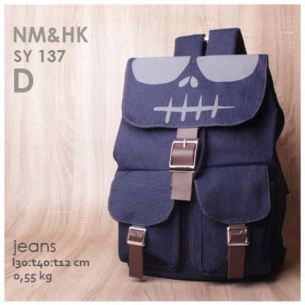 jual online tas ransel jeans gambar nightmare harga murah warna navy jual online tas ransel jeans gambar nightmare harga murah warna navy