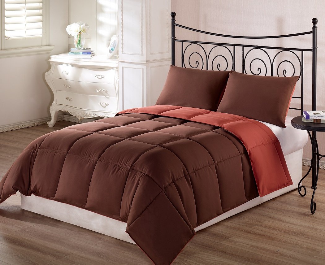Bright To Burnt Orange And Brown Comforter Bedding Sets Brown And Burnt Orange Bedding 3 Pc Solid Comforter Set