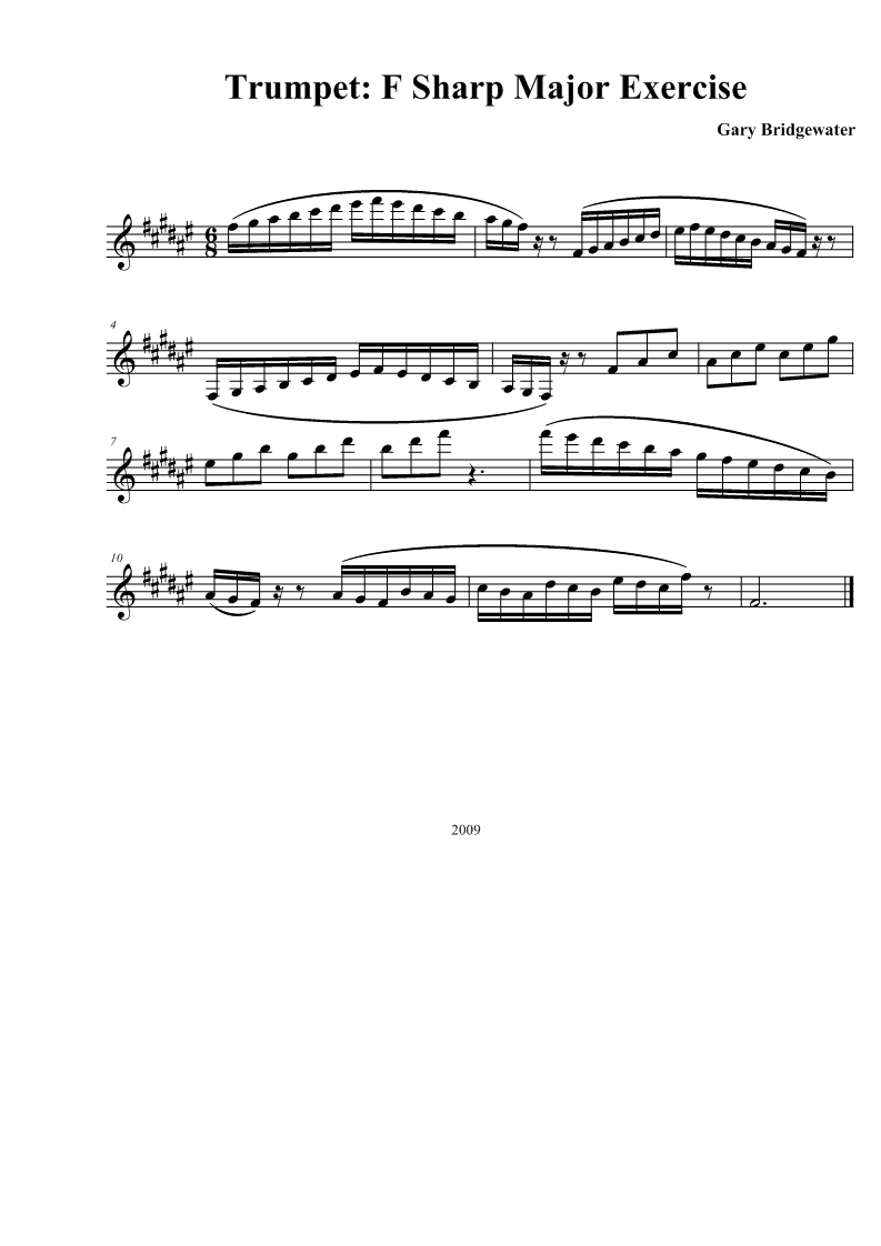 Trumpet Trumpet F Sharp Major Exercise