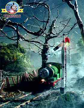 Thomas and friends Percy train engine the misty dark crows farm crossing signal light sparkled green