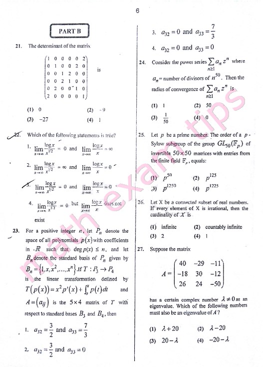 CSIR NET MATHEMATICS DEC 2011 QUESTION PAPER MATHEMATICS EXAM TIPS