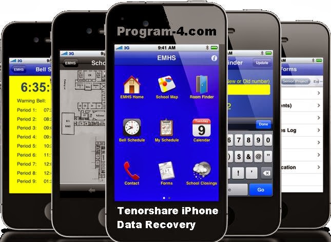 برنامج استعادة الملفات المحذوفة  tenorshare iphone data recovery لهاتف Phone/iPad/iPod