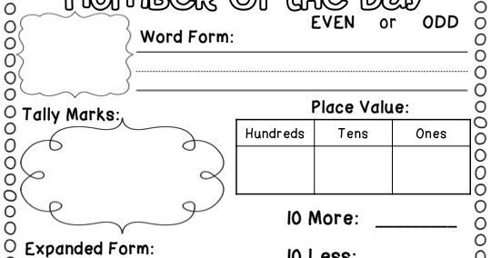 2nd Grade Stuff: Number of the Day/Daily Fix It Freebie