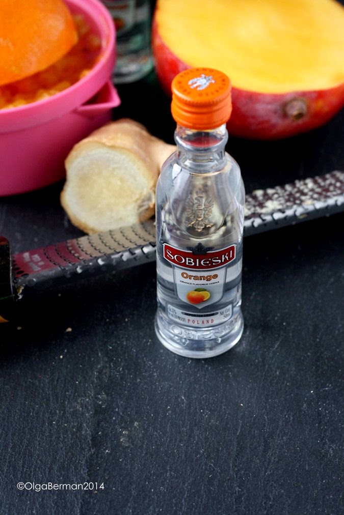 Mango & Tomato Perfect Cocktail to celebrate New Year OMG Cocktail with Sobieski Orange