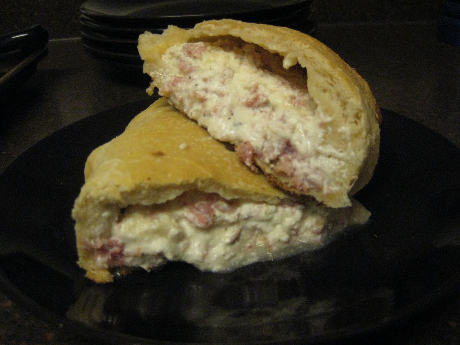 notes from a mad housewife ricotta, ham & salami calzone