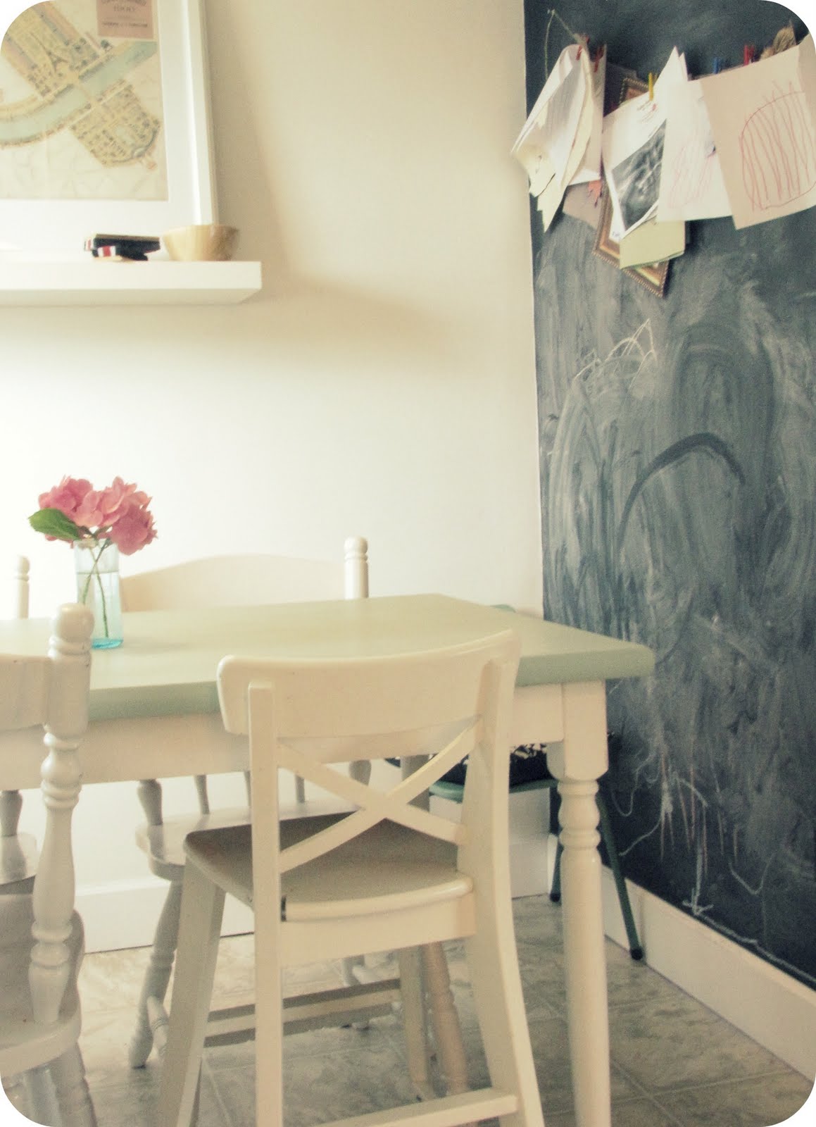 My House of Giggles Repainted Seafoam Green Kitchen Table