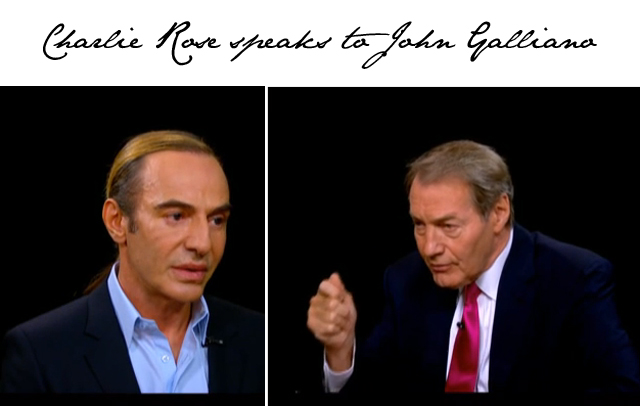 John Galliano Charlie Rose Video Interview – StyleCaster