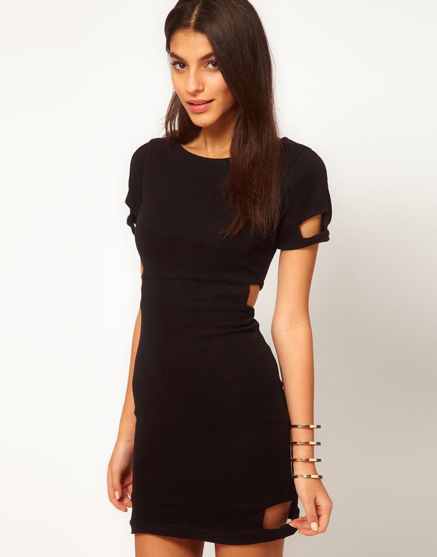 Lush Doodles Asos Ribbed Mini Dress With Cut Out lush doodles asos ribbed mini dress with cut out