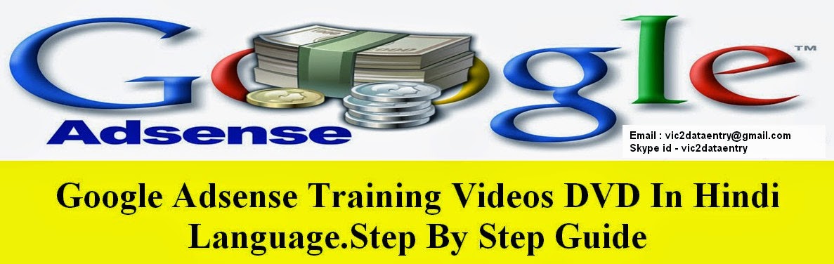 Google Adsense Training Videos DVD In Hindi Language.Step By Step Guide