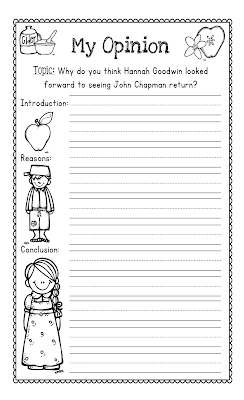 Johnny Appleseed Opinion Writing First and Second Grade