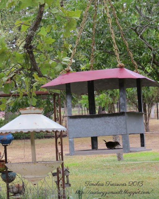Timeless Treasures Twostory Galvanized metal Bird Feeder. Squirrel