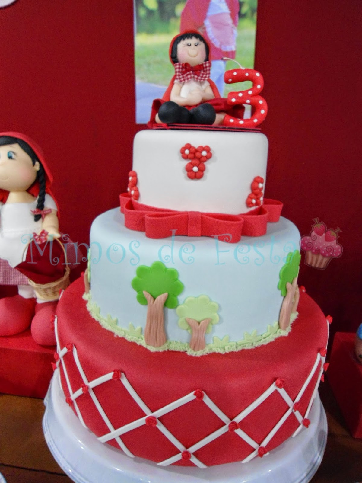 Bolo da Chapeuzinho vermelho da Laura mini - Delicias Caseiras Festas e  Eventos