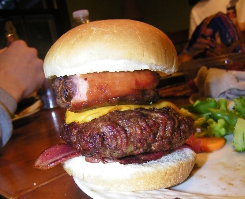 Life that is truly life Man Night Celebration Bacon Burger Dogs!!