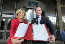 Handing in my petition for live coverage of the Special Olympics National Games to Ryle Nugent RTE