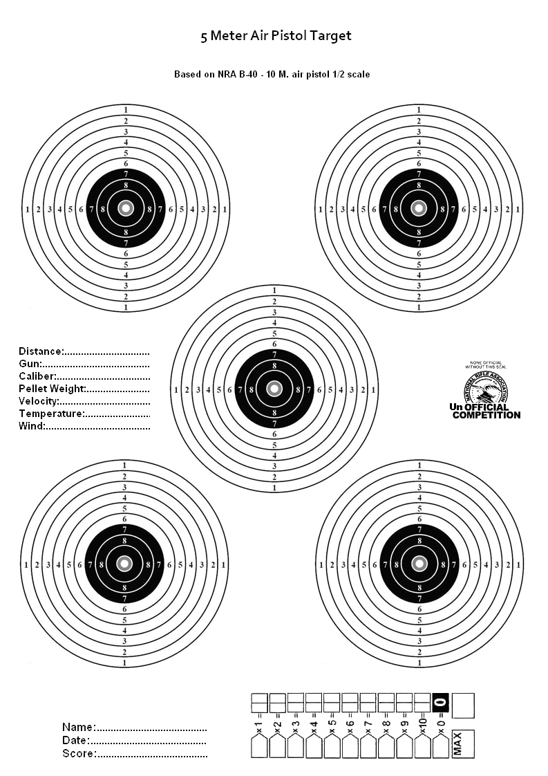 5 meter air rifle target pdf printables
