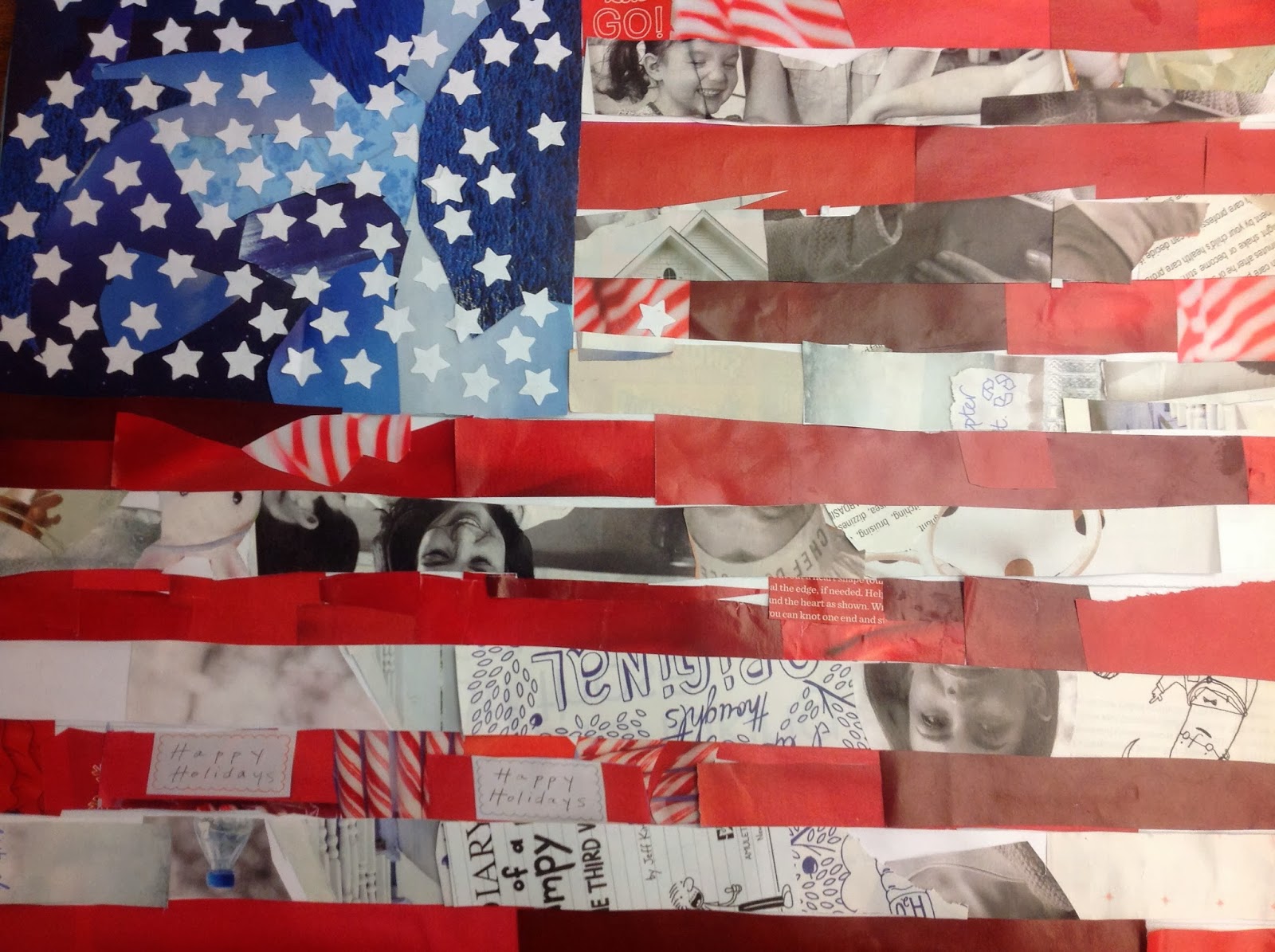 Puddle Wonderful Learning American Flag Collage American flag collage with a 19th c hand colored engraving of a bear. puddle wonderful learning